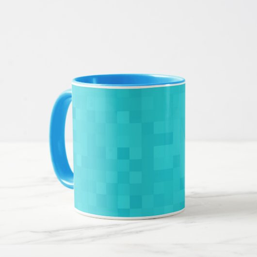 Aqua Blue Mosaic Shimmer Tasse (Vorderseite Links)