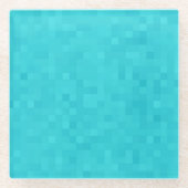 Aqua Blue Mosaic Tile Pattern Glasuntersetzer (Vorderseite)