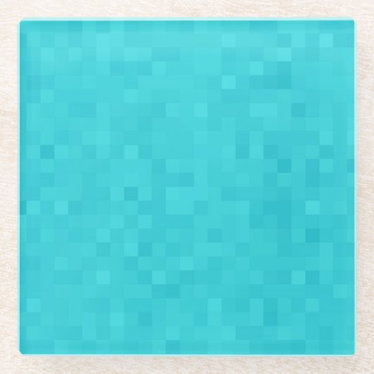 Aqua Blue Mosaic Tile Pattern Glasuntersetzer (Vorderseite)