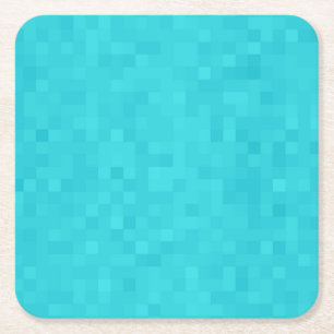 Aqua Blue Mosaic Tile Pattern Rechteckiger Pappuntersetzer