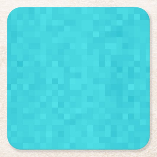 Aqua Blue Mosaic Tile Pattern Rechteckiger Pappuntersetzer (Vorderseite)