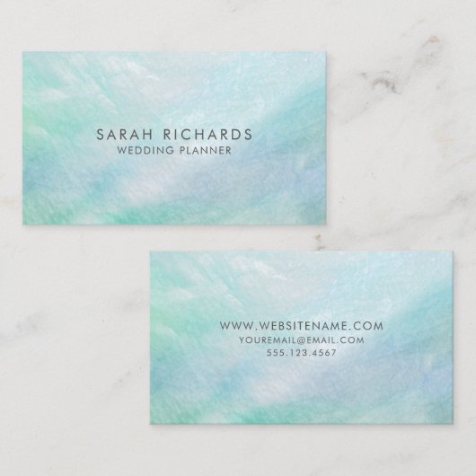Aqua Blue Mother of Pearl Hübsch Visitenkarte (Vorne/Hinten)