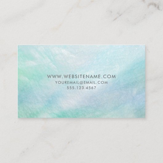 Aqua Blue Mother of Pearl Hübsch Visitenkarte (Rückseite)