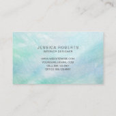 Aqua Blue Mother Pearl Stripes Pattern Visitenkarte (Rückseite)