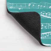 Aqua Blue Musiknotens Mousepad (Ecke)