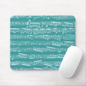 Aqua Blue Musiknotens Mousepad (Mit Mouse)