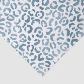 Aqua Blue Navy Leopard Print Seidenpapier (Detail)