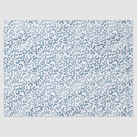 Aqua Blue Navy Leopard Print Seidenpapier (Vorderseite)