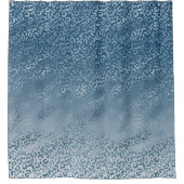 Aqua Blue Navy Ombre Leopard Print Duschvorhang (Vorderseite)