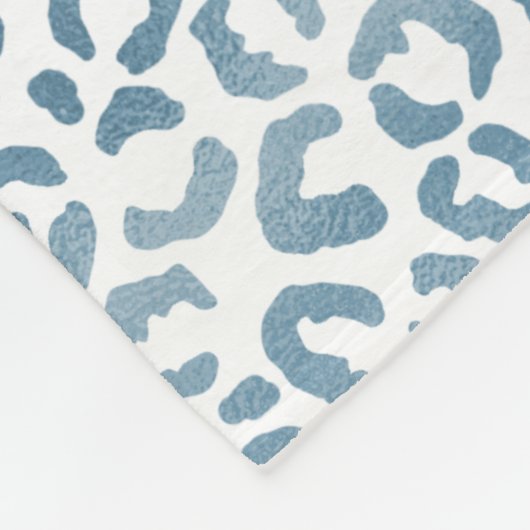 Aqua Blue Navy Ombre Leopard Print Fleecedecke (Ecke)