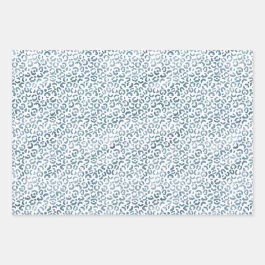 Aqua Blue Navy Ombre Leopard Print Geschenkpapier Set (Vorderseite 2)