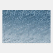 Aqua Blue Navy Ombre Leopard Print Geschenkpapier Set (Vorderseite)