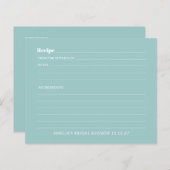 Aqua Blue Niedlich Custom Brautparty Rezept Card (Vorne/Hinten)