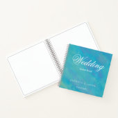 Aqua Blue Ocean Abstrakt Wedding Guest Book Notizblock (Innenseite)