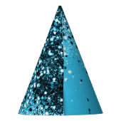 Aqua Blue OCEAN Glitzer #1 Partyhütchen (Rückseite)
