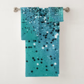 Aqua Blue OCEAN Glitzer #1 #shiny Badhandtuch Set (Insitu)