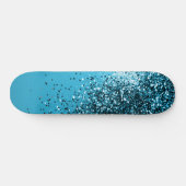 Aqua Blue OCEAN Glitzer #1 Skateboard (Horizontal)