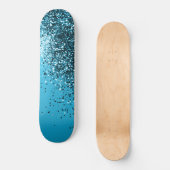 Aqua Blue OCEAN Glitzer #1 Skateboard (Vorderseite)