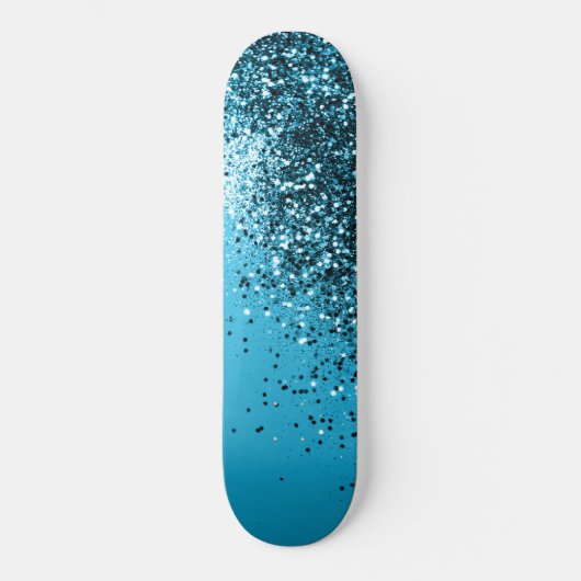 Aqua Blue OCEAN Glitzer #1 Skateboard (Vorderseite)