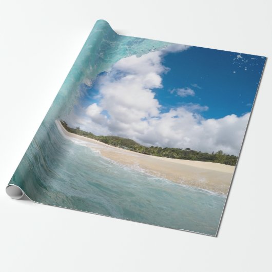 Aqua Blue Ocean Wave Tropical Paradise Geschenkpapier (Ungerollt)