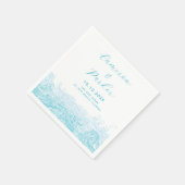 Aqua Blue Ocean Waves Beach Hochzeit Serviette (Ecke)