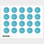Aqua Blue Ocean Wedding Individuelle Name Runder Aufkleber (Blatt)