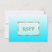 Aqua Blue Oceanic Wedding RSVP Karte (Rückseite)