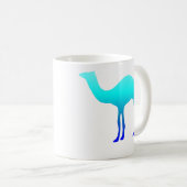 Aqua Blue Ombre Camel Silhouette Kaffeetasse (VorderseiteRechts)