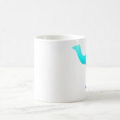 Aqua Blue Ombre Camel Silhouette Kaffeetasse (Mittel)