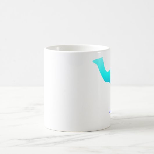 Aqua Blue Ombre Camel Silhouette Kaffeetasse (Mittel)