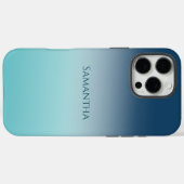 Aqua Blue Ombre Case-Mate iPhone Hülle (Rückseite (Horizontal))
