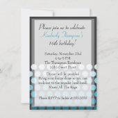 Aqua Blue Ombre Dots Einladung (Rückseite)