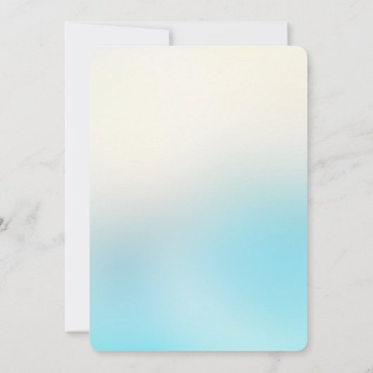 Aqua Blue Ombre Gefärbte Krawatte Glitzy Sparkle G Einladung (Rückseite)