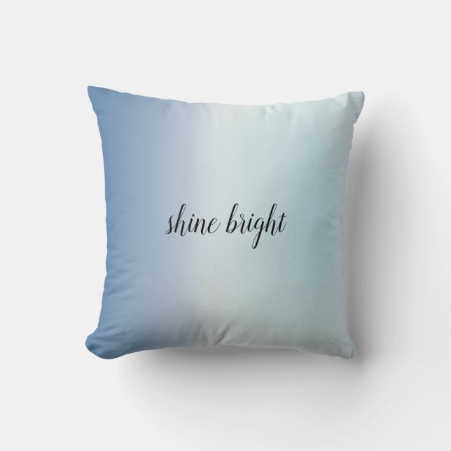 Aqua Blue Ombre Gefärbte Krawatte Kissen (Vorderseite)