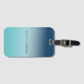 Aqua Blue Ombre Gepäckanhänger (Vorderseite (Horizontal))
