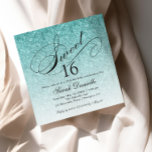 Aqua Blue Ombre Glam Glitzer Sweet 16 Square Einladung<br><div class="desc">Diese schöne Einladung enthält Imitate ombre Glitzer und Ihren eigenen Text. Verwenden Sie die Vorlage,  um Ihre Informationen hinzuzufügen. Ändern Sie den Schriftart oder fügen Sie mithilfe der Funktion Anpassen.</div>