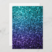 Aqua blue Ombre Glitzer Glitzern Personalize Einladung (Vorne/Hinten)