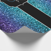 Aqua blue Ombre Glitzer Glitzern Sweet 16 Geschenkpapier (Ecke)