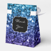 Aqua blue Ombre Glitzer Glitzern Sweet 16 Geschenkschachtel (Rückseite)