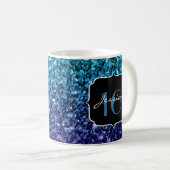 Aqua blue Ombre Glitzer Glitzern Sweet 16 Kaffeetasse (VorderseiteRechts)