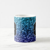 Aqua blue Ombre Glitzer Glitzern Sweet 16 Kaffeetasse (Mittel)