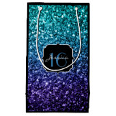 Aqua blue Ombre Glitzer Glitzern Sweet 16 Kleine Geschenktüte (Vorderseite)