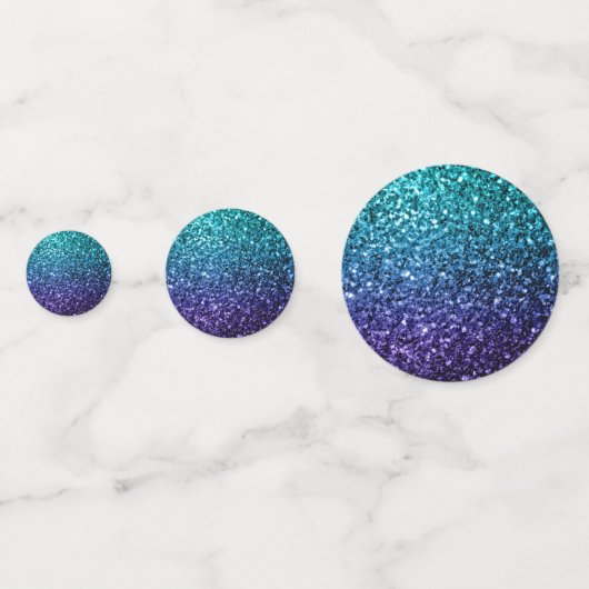 Aqua blue Ombre Glitzer Glitzern Sweet 16 Konfetti (Rückseiten)