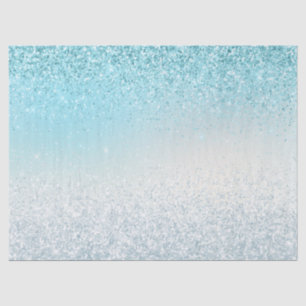 Aqua Blue Ombre Glitzy Sparkle Glitzer Seidenpapier