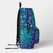 Aqua blue ombre Imitate Glitzer Glitzern Bedruckter Rucksack (Links)