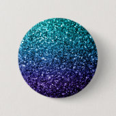 Aqua blue Ombre Imitate Glitzer Glitzern Button (Vorderseite)