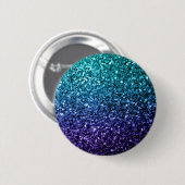 Aqua blue Ombre Imitate Glitzer Glitzern Button (Vorne & Hinten)