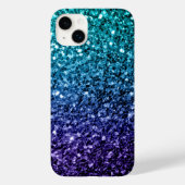 Aqua blue Ombre Imitate Glitzer Glitzern Case-Mate iPhone Hülle (Rückseite)