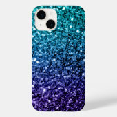 Aqua blue Ombre Imitate Glitzer Glitzern Case-Mate iPhone Hülle (Rückseite)