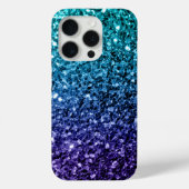 Aqua blue Ombre Imitate Glitzer Glitzern Case-Mate iPhone Hülle (Rückseite)
